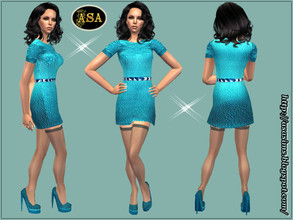 Sims 2 — ASA_Dress_279_AF by Gribko_Sveta — Turquoise dress with stockings for women TS2