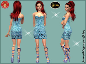 Sims 2 — ASA_Dress_287_AF by Gribko_Sveta — Jeans dress with open shoulders for women TS2