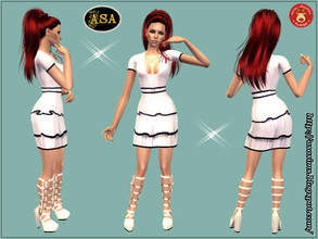 Sims 2 — ASA_Dress_288_AF by Gribko_Sveta — White dress with boots for women TS2