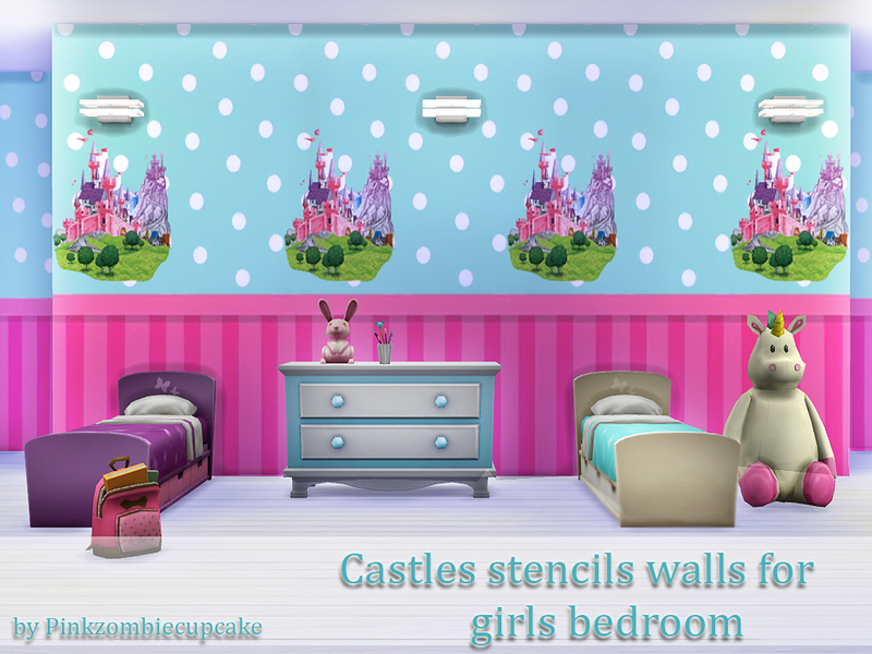 Pinkzombiecupcakes Castles Stencils Walls For Girls Bedroom