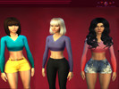 Sims 4 — Long Sleeve Crop Tops by ymiyaresxo — Four colored long sleeve crop top shirts. All in the same swatch. Teen-