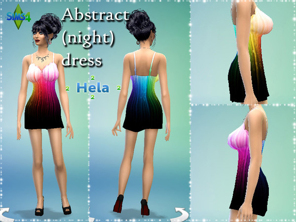 Sims 4 — Abstract short dress/nightdress by Hela22222 — Abstract short dress/nightdress for young adult and adult woman