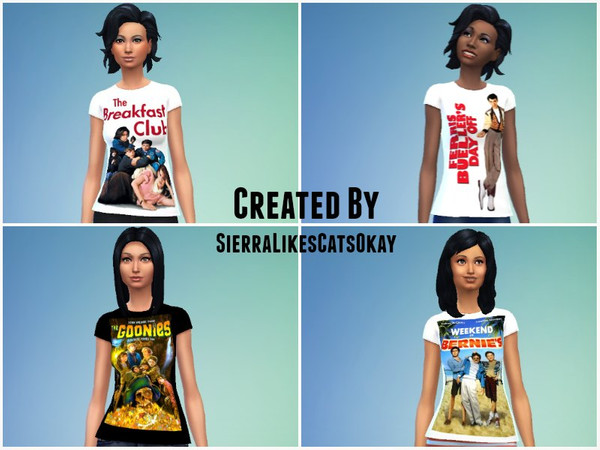 Sims 4 — 80's Movie T-Shirt Collection (Female) by sierralikescatsokay2 — 80's Movie T-Shirt Collection - Female Download