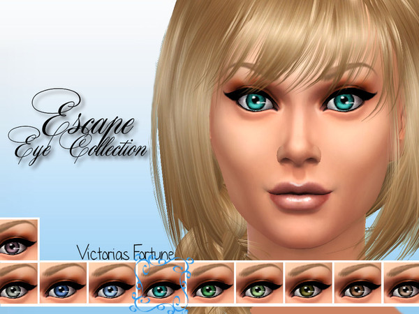 Sims 4 — Aqua by fortunecookie1 — Here are 10 new bright colors with a nice light reflection. Let these eyes help your