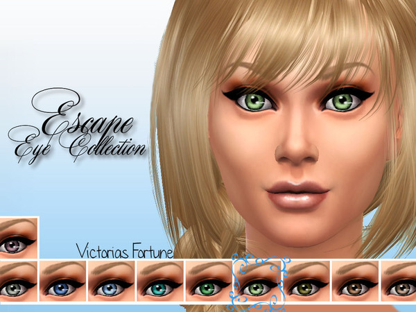 Sims 4 — Light Green by fortunecookie1 — Here are 10 new bright colors with a nice light reflection. Let these eyes help