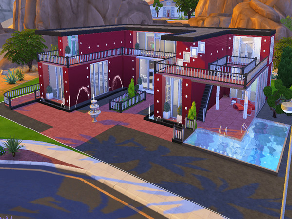 Sims 4 — Modern House by Deeuts — The perfect house for a big household ! This house has 4 bedrooms, 2 for teenagers, one