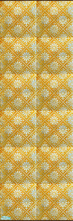 Sims 2 — Antique-Chic Wallpaper - Gold by BluStarr — Add some flare to your room with this golden floral print.