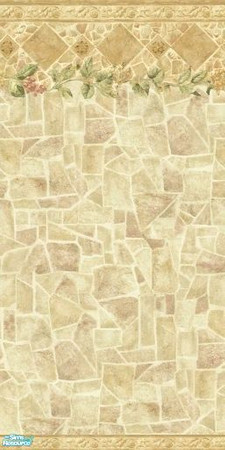 Sims 2 — Simply Stone Simply Beauty by tamlfra — Beautiful neutral stone wall, with a surprising border.