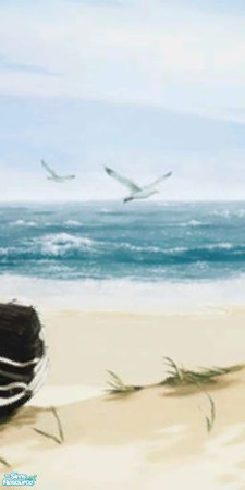 Sims 2 — Pacific Coast mural Panel B by tamlfra — Simple, and lovely... At $15 a panel, this should also increase your