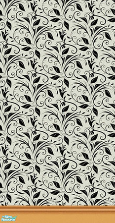 Sims 2 — Mama D's Sims2 Paper LBM 0033b - Bottom by mamads32209 — A wallpaper with a nice black & white pattern. In a