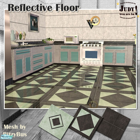 Sims 2 — Judy_Reflective Floor - Tile Dark Corner by judyhugsnoopy — More recolor reflective floor for your Sim's house