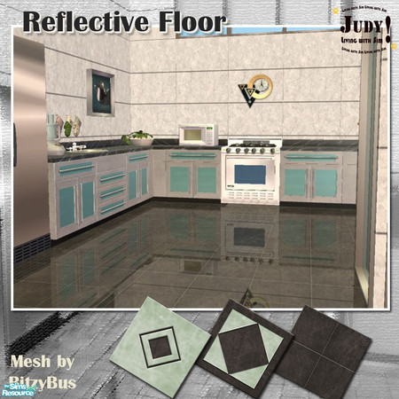 Sims 2 — Judy_Reflective Floor - Tile dark base by judyhugsnoopy — More recolor reflective floor for your Sim's house