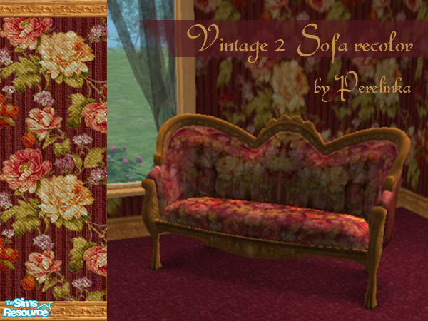 Sims 2 — Vintage 2 Sofa by perelinka — Elegant sofa (match my Vintage 2 Walls Set).