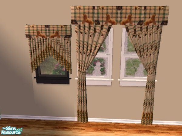 Sims 2 — Mallards and Retrievers Den - Curtains by drewsoltesz — Seven objects to decorate a country/hunting themed den