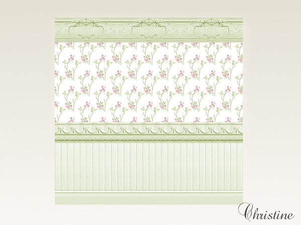 Sims 4 — Fancy floral Walls dv003 by cm_11778 — Beautiful new walls with fancy floral and moldings for your discerning