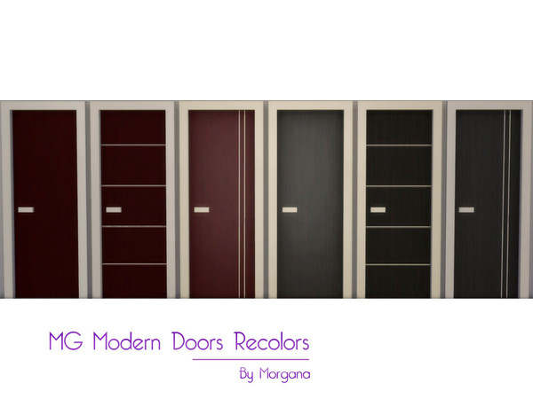 Sims 4 — MG Modern Doors RDark by morgana14 — Three new modern dark doors