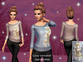 Sims 3 — Cosy Sweater by Kara_Croft — Cosy sweater/jumper for AF/YA. Two recolour-able channels. 