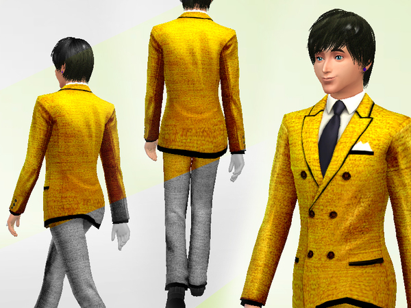 The Sims Resource - Gold Suit (Coat)