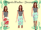 Sims 4 — Magnolia Meadow - Jonconcouture by JonconCouture — Comes in 2 different floral patterns. Belted dress with the