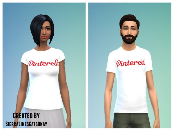Sims 4 — Pinterest T-Shirts (Male & Female) by sierralikescatsokay2 — Pinterest T-Shirts - Male and Female Download