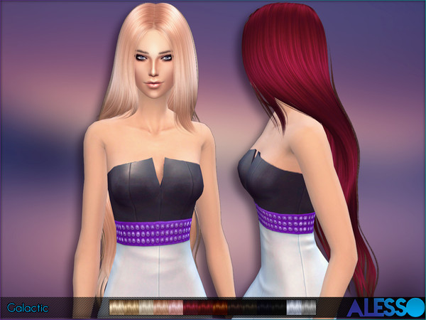 Sims 4 — Anto - Galactic (Hair) by Anto — New super long hair for sims 4 females and hat friendly.