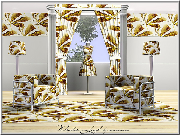 Sims 3 — Winter Leaf_marcorse by marcorse — Themed pattern: brown, decayed winter leaves on white