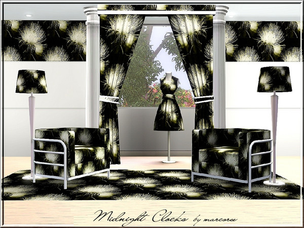 Sims 3 — Midnight Clocks_marcorse by marcorse — Themed pattern: dandelion 'clocks' at midnight.
