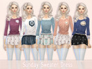 Sims 4 — Sunday Sweater Dress by UKTRASH — new mesh, 5 colors/styles
