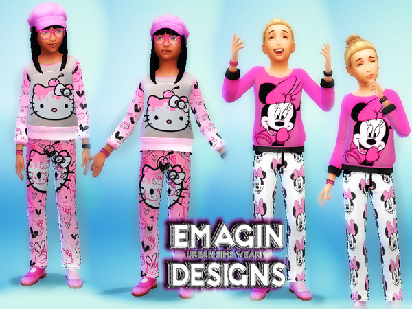 The Sims Resource | Hello Kitty Pink Shirt Girls