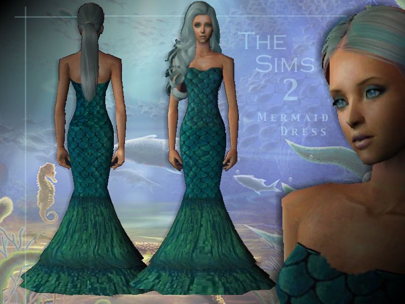 The Sims Resource - Green Mermaid Dress