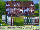 Sims 4 — Half-timbered Wall Set - Color by didisimsation — Half-timbered Wall Set 4 colorful colors Build with this wall