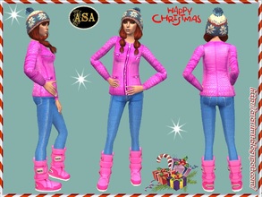 Sims 2 — ASA_Dress_310_AF by Gribko_Sveta — Pink jacket with jeans and boots for women TS2
