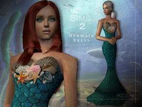 Sims 2 — Green Mermaid Dress Version 2 by KCsim — This is another green mermaid dress just like my previous upload. This