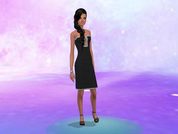 Sims 4 — Black Dress by Dreacia — Shirt and Skirt