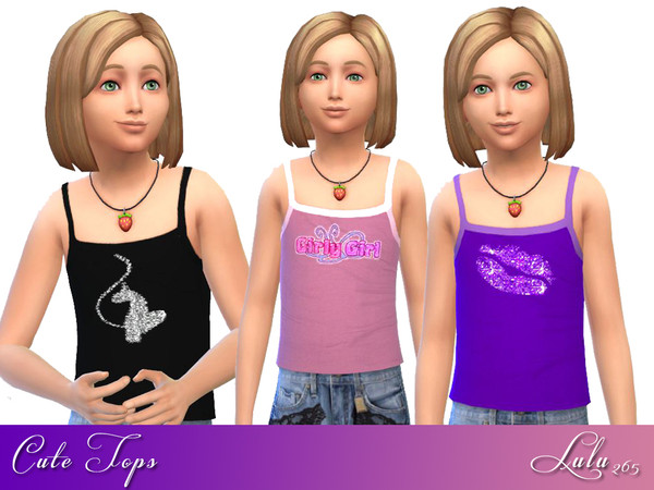 Sims 4 — Cute Top by Lulu265 — A cute strapless top for your Sim girls , 3 variations included 