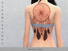 Sims 4 — Dreamcatcher Tattoo - Back by ShantallSims — This is a dreamcatcher full back tattoo. From Teen to elder.