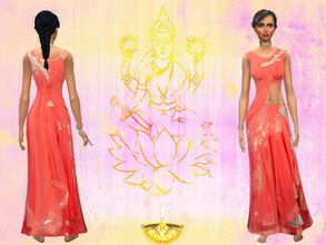 Sims 4 — Indian Style 2 by follia69 — Hi This is my 2nd Indian cloth It's an orange lehenga made by GAURAV GUPTA (if you
