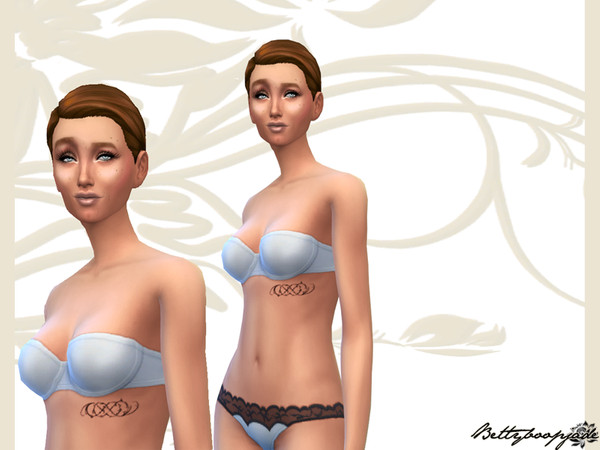 Sims 4 — Mystic Tribal Tattoo - Double infinity by Bettyboopjade — Double infinity tattoo for women. Under the chest.
