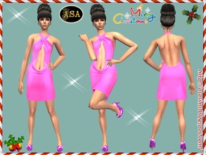 Sims 2 — ASA_Dress_313_AF by Gribko_Sveta — Pink dress with an open back for women TS2