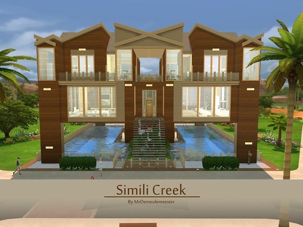 Sims 4 — Simili Creek by MrDemeulemeester — Simili Creek is a modern home that would be great for 2 roommates or 2