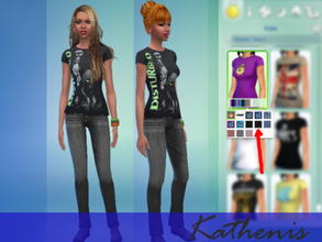 Sims 4 — Disturbed Shirt Girlie by Kathenis2 — Shirt of the american Metal-Band Disturbed