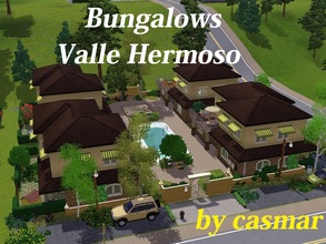 Sims 3 — Bungalows Valle Hermoso by casmar — This lot contains a small urbanization of four bungalows. These four houses