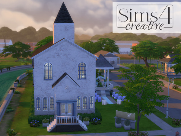 Sims 4 — Faithful Community Church and Wedding Venue by Sims4Creative — Here is a cozy community church for your Sims to