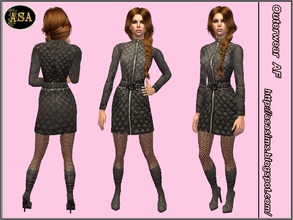 Sims 2 — ASA_Dress_330_AF by Gribko_Sveta — Black coat for women TS2