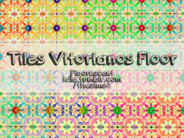 Sims 4 — Tiles Vitorianos Floor by fluorescentidle — It's a floor of tiles, it's available in 11 differents colors (Blue,