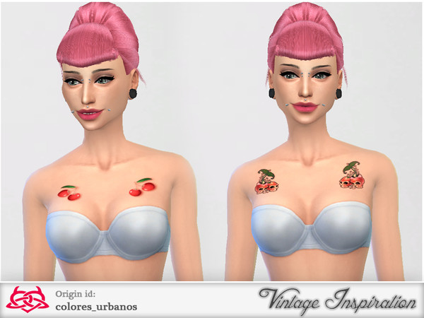 Sims 4 — i love cherry by Colores_Urbanos — pair of cherries over the bust in two options From Paraguay with love! enjoy!