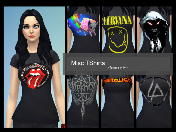 Sims 4 — Misc TShirts  by Nananmi — only for female young adult and older 