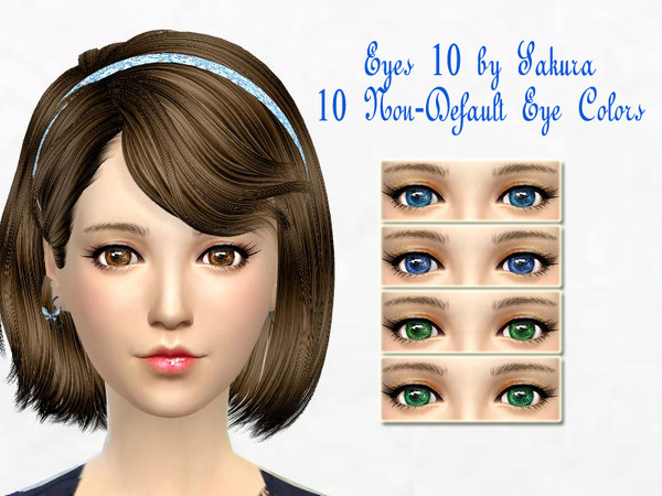 Sims 4 — Eyes 10 Facepaint by SakuraPhan — Eyes have 12 colors (non-default) Location under: Makeup/Facepaint You can use