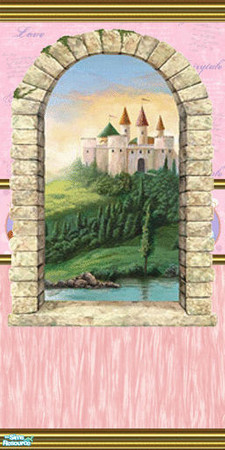 Sims 2 — Disney Princess Bedroom Wall No.2 by frillyfilly — Disney Princess Bedroom Set