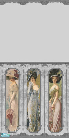 Sims 2 — Wall - Silver Victorian Ladies by Sheera — Part of my Victorian Ladies Walls and Floors Set. Hope you'll like